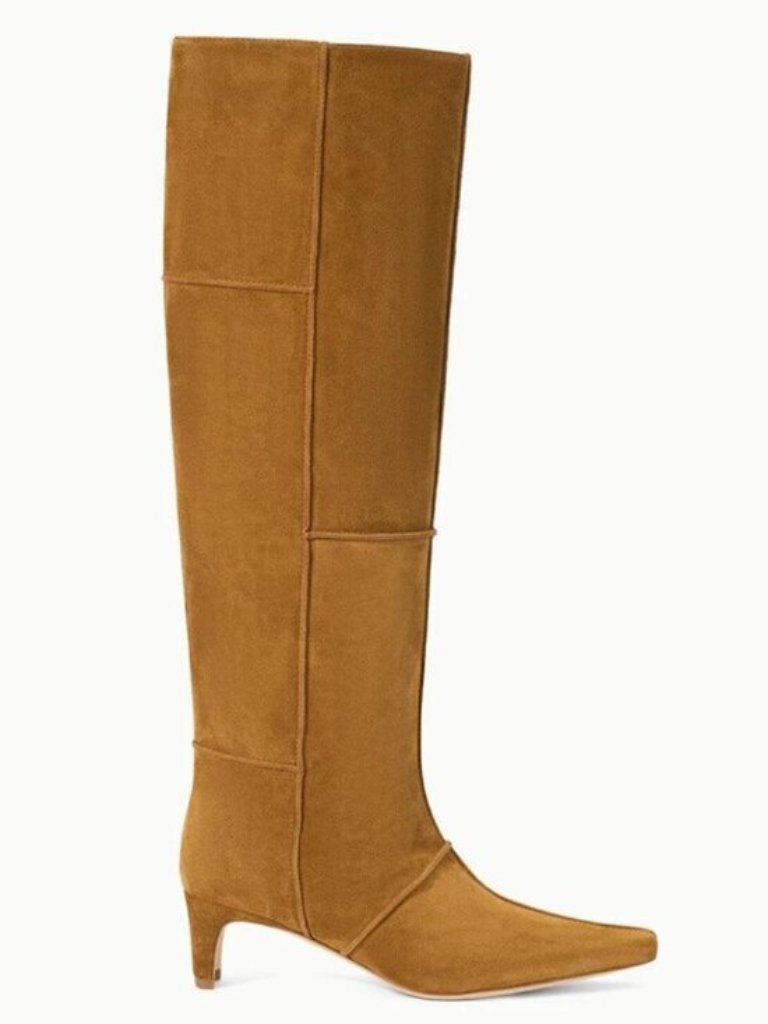 Staud Wally Boot Patchwork Tan Suede